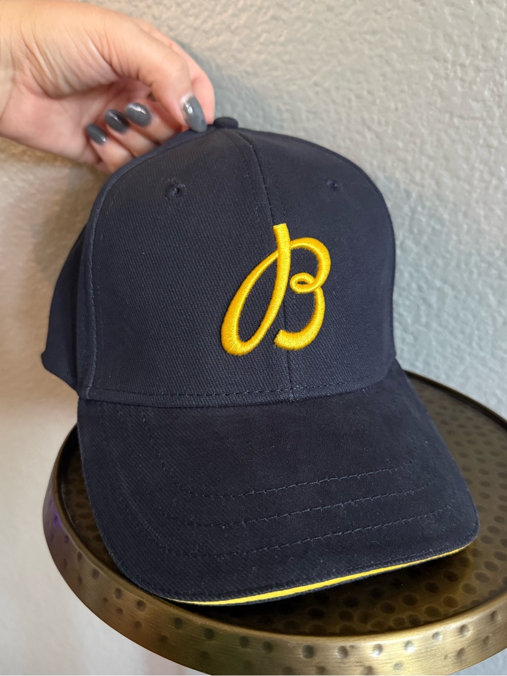 Breitling 1884  Adjustable Navy Baseball Cap with Yellow 'B' Emblem
